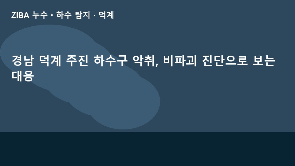 경남 덕계 주진 하수구 악취, 비파괴 진단으로 보는 대응